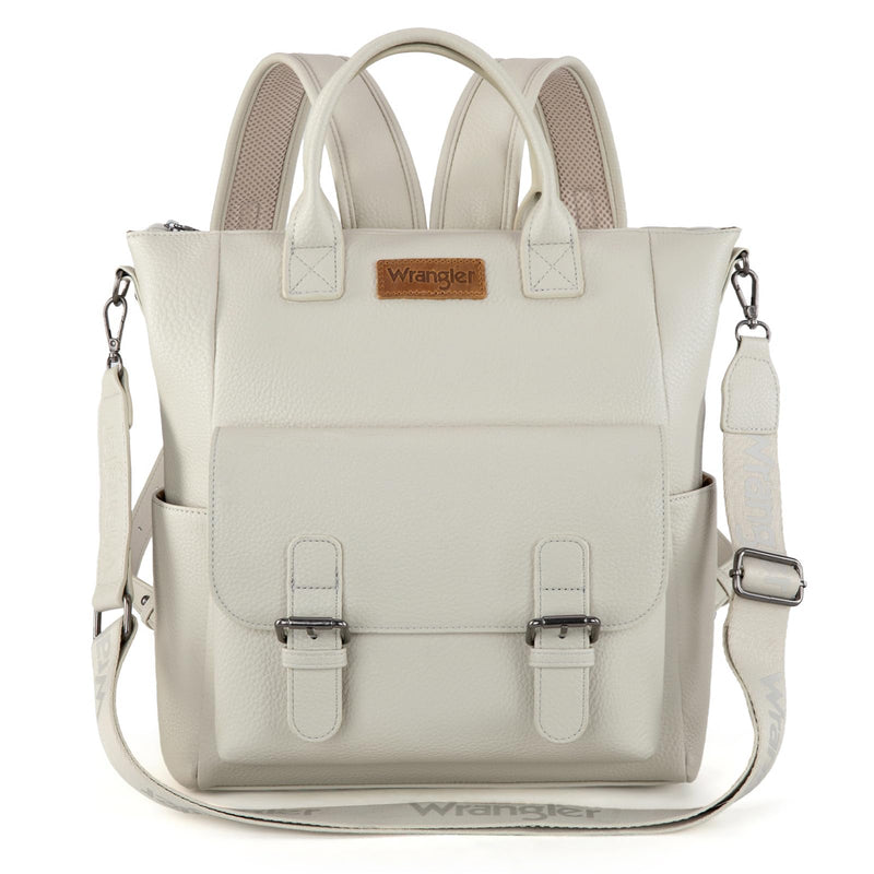 Montana West Wrangler Medium Backpack Purse for Women Off - white Fashion Backpack with Removable Crossbody Strap for Travel Work WG175 - 9110TN