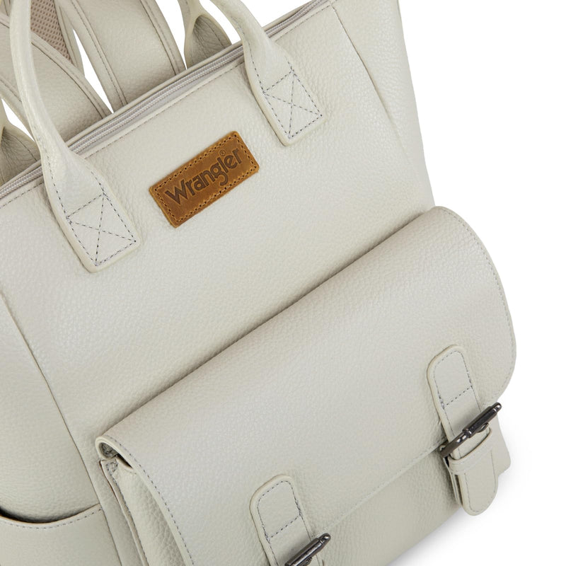 Montana West Wrangler Medium Backpack Purse for Women Off - white Fashion Backpack with Removable Crossbody Strap for Travel Work WG175 - 9110TN