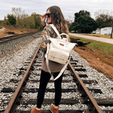 Montana West Wrangler Medium Backpack Purse for Women Off - white Fashion Backpack with Removable Crossbody Strap for Travel Work WG175 - 9110TN