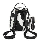 Montana West Wrangler Mini Backpack Cute Cow Print Backpack Purse for Girls and Women, Black WG133 - 8600BK