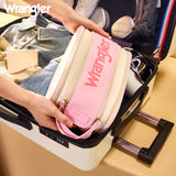 Montana West X Wrangler Large Makeup Bag Travel Toiletry Bag Portable Cosmetic Bag Make Up Organizer with Divider and Handle for Women