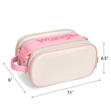 Montana West X Wrangler Large Makeup Bag Travel Toiletry Bag Portable Cosmetic Bag Make Up Organizer with Divider and Handle for Women