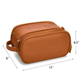 Montana West X Wrangler Large Makeup Bag Travel Toiletry Bag Portable Cosmetic Bag Make Up Organizer with Divider and Handle for Women Brown