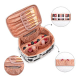 Montana West X Wrangler Travel Makeup Bag 2pcs Set Large Cosmetic Bag with Makeup Brush Holder Portable Make Up Organizer Cute Toiletry Bag with Divider and Handle for Women
