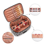 Montana West X Wrangler Travel Makeup Bag 2pcs Set Large Cosmetic Bag with Makeup Brush Holder Portable Make Up Organizer Cute Toiletry Bag with Divider and Handle for Women Leopard