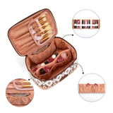 Montana West X Wrangler Travel Makeup Bag 2pcs Set Large Cosmetic Bag with Makeup Brush Holder Portable Make Up Organizer Cute Toiletry Bag with Divider and Handle for Women Aztec