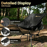 MOON LENCE Portable Camping Chair Plus, Larger & Roomier, Compact and Lightweight, Folding Chair for Backpacking Hiking Beach, Ultralight Camp Chair 330Lbs Capacity (Black)