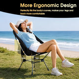 MOON LENCE Portable Camping Chair Plus, Larger & Roomier, Compact and Lightweight, Folding Chair for Backpacking Hiking Beach, Ultralight Camp Chair 330Lbs Capacity (Black)