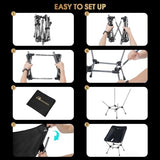 MOON LENCE Portable Camping Chair Plus, Larger & Roomier, Compact and Lightweight, Folding Chair for Backpacking Hiking Beach, Ultralight Camp Chair 330Lbs Capacity (Black)