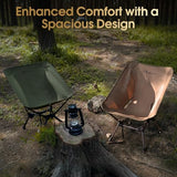 MOON LENCE Portable Camping Chair Plus, Larger & Roomier, Compact and Lightweight, Folding Chair for Backpacking Hiking Beach, Ultralight Camp Chair 330Lbs Capacity (Black)