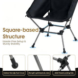 MOON LENCE Portable Camping Chair Plus, Larger & Roomier, Compact and Lightweight, Folding Chair for Backpacking Hiking Beach, Ultralight Camp Chair 330Lbs Capacity (Black)