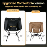 MOON LENCE Portable Camping Chair Plus, Larger & Roomier, Compact and Lightweight, Folding Chair for Backpacking Hiking Beach, Ultralight Camp Chair 330Lbs Capacity (Black)