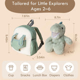 Moonkie Hug & Go Dinosaur Toddler Backpack – Soft Plush Bag with Take - Along Toy for Boys Aged 2–4 | Ideal for Daycare | Travel & Birthday Gifts