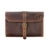 moonster Hanging Toiletry Bag for Men & Women, Leather Travel Bag with Hanging Hook, Dopp Kit Shower Bag