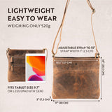 Moonster Women's Genuine Full Grain Leather Handbag - Medium with 3 Zips, 2 Pockets Without Flap - Internal Key Strap - Dark Brown