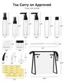 Morfone Travel Bottles Kits - TSA Approved Travelling Size Containers for Toiletries Leak Proof Refillable Liquid Travel Essentials with Toiletry Bag for Cosmetic Shampoo Conditioner Lotion
