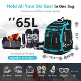 MORXPLOR Ski Boot Bag - 65L Padded, Waterproof Ski Travel Backpack for Gear & Accessories