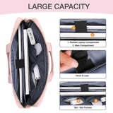 MOSISO 15 - 15.6 inch Laptop Bag, Briefcase for Women&Men, 16 inch Square Quilted Computer Messenger Bag Office Travel Business with 3 Pockets&Strap, Pink