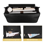 MOSISO 3 in 1 Laptop Bag, 15.6 inch PU Leather Shoulder Bag Briefcase Messenger Satchel Laptop Backpack, 15-16 inch Computer Bags Handbag Bookbag, Black
