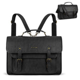 MOSISO 3 in 1 Laptop Bag, 15.6 inch PU Leather Shoulder Bag Briefcase Messenger Satchel Laptop Backpack, 15-16 inch Computer Bags Handbag Bookbag, Black
