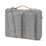 MOSISO 360 Protective Laptop Shoulder Bag, 15 - 15.6 inch Computer Bag Compatible with MacBook Pro 16, HP, Dell, Lenovo, Asus Notebook, Side Open Briefcase with 2 Accessory Pockets & Handle & Belt, Gray