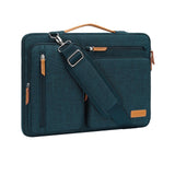 MOSISO 360 Protective Laptop Shoulder Bag,14 inch Computer Bag Compatible with HP Lenovo Dell ASUS Acer, HP, Dell Latitude, Lenovo,Side Open Messenger Bag with 4 Zipper Pockets&Handle, Teal Green