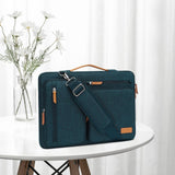 MOSISO 360 Protective Laptop Shoulder Bag,14 inch Computer Bag Compatible with HP Lenovo Dell ASUS Acer, HP, Dell Latitude, Lenovo,Side Open Messenger Bag with 4 Zipper Pockets&Handle, Teal Green