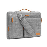MOSISO 360 Protective Laptop Shoulder Bag,15 - 15.6 inch Computer Bags Compatible with MacBook Pro 16 inch, HP, Dell, Lenovo, Asus Notebook,Side Open Messenger Bag with 4 Zipper Pockets, Gray