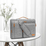 MOSISO 360 Protective Laptop Shoulder Bag,15 - 15.6 inch Computer Bags Compatible with MacBook Pro 16 inch, HP, Dell, Lenovo, Asus Notebook,Side Open Messenger Bag with 4 Zipper Pockets, Gray