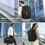 MOSISO 40L Travel Backpack for Women Men, Large Rucksack Duffel Bag Flight Approved Carry on Daypack with USB Charging Port, 15.6 inch Laptop Computer Backpack for Business Work Commute, Black