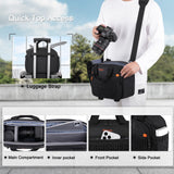 MOSISO Camera Bag for Photographers, Photography Shoulder Bag for DSLR/SLR/Mirrorless Cameras, Wheat Ear Quilted Padded Camera Case with Rain Cover & Bottom Tripod Holder for Canon/Nikon/Sony, Black