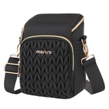 MOSISO Camera Bag, Small Dual Access Crossbody Shoulder Bag for Mirrorless/Digital Cameras, Wheat Ear Quilted Padded Camera Case with Rain Cover, Photography Purse for Canon/Nikon/Sony, Black