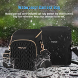 MOSISO Camera Bag, Small Dual Access Crossbody Shoulder Bag for Mirrorless/Digital Cameras, Wheat Ear Quilted Padded Camera Case with Rain Cover, Photography Purse for Canon/Nikon/Sony, Black