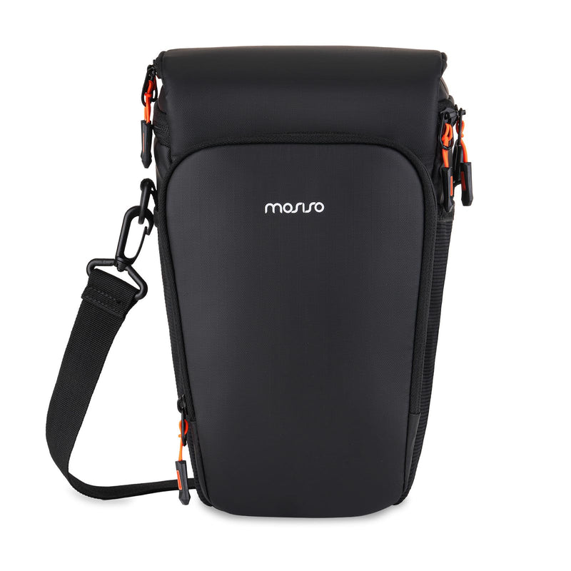 MOSISO Camera Bag, Top Access Crossbody Shoulder Bag for DSLR SLR Cameras with Lens Kit, Padded Camera Case with Rain Cover & Adjustable Should Strap, Photography Bags for Canon/Nikon/Sony, Black