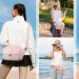 MOSISO Camera Shoulder Bag Case Crossbody Sling Purse, DSLR/SLR/Mirrorless Compact Padded Photography Handbag with Rain Cover Compatible with Canon/Nikon/Sony Cameras and Lenses, Pink