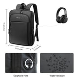 MOSISO Laptop Backpack for Men, Slim Lightweight Compact Computer Backpack for College Work Business Office Travel, 15.6 inch Waterproof Commute Laptop Bag Casual Daypack with Luggage Strap, Black
