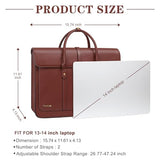 MOSISO Laptop Bag for Women, 17 inch PU Leather Laptop Shoulder Bags Convertible Backpack, 17.3 inch Messenger Bags Casual Handbag Work Briefcase Travel Computer Bag with Bowknot, Brown