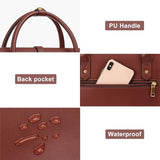 MOSISO Laptop Bag for Women, 17 inch PU Leather Laptop Shoulder Bags Convertible Backpack, 17.3 inch Messenger Bags Casual Handbag Work Briefcase Travel Computer Bag with Bowknot, Brown