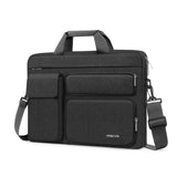 MOSISO Laptop Shoulder Bag 15.6 inch, 15 - 15.6 inch Computer Bag Compatible with MacBook Pro 16 inch, HP, Dell, Lenovo, Notebook with 2 Raised&1 Flapover&1 Horizontal Pocket&Handle&Belt, Slate Gray