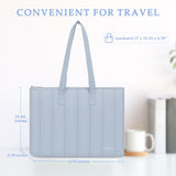MOSISO Laptop Tote Bag, 13 - 13.3 inch Laptop Bag Compatible with MacBook Pro 14, HP, Dell, Lenovo, Asus Notebook, Vertical Quilted Casual Computer Briefcase for Business Office Work, Baby Blue