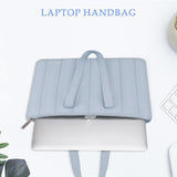 MOSISO Laptop Tote Bag, 13 - 13.3 inch Laptop Bag Compatible with MacBook Pro 14, HP, Dell, Lenovo, Asus Notebook, Vertical Quilted Casual Computer Briefcase for Business Office Work, Baby Blue