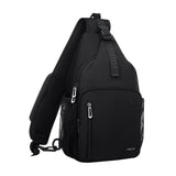 MOSISO Sling Backpack Bag, Crossbody Shoulder Bag Travel Hiking Daypack Chest Bag with Front Square Pocket&USB Charging Port, Black
