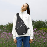 MOSISO Sling Backpack, Multipurpose Crossbody Shoulder Bag Travel Hiking Daypack, Black, Medium