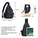 MOSISO Sling Backpack,Canvas Crossbody Hiking Daypack Bag with Anti - theft Pocket, Space Gray