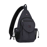 MOSISO Sling Backpack,Canvas Crossbody Hiking Daypack Bag with Anti - theft Pocket, Space Gray