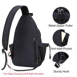 MOSISO Sling Backpack,Canvas Crossbody Hiking Daypack Bag with Anti - theft Pocket, Space Gray