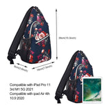MOSISO Sling Backpack,Travel Hiking Daypack Cottonrose Crossbody Shoulder Bag, Blue, Medium