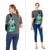 MOSISO Sling Backpack,Travel Hiking Daypack Pattern Rope Crossbody Shoulder Bag, Palm Leaf Flower