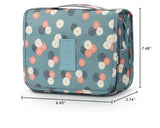 Mossio Hanging Toiletry Bag - Large Cosmetic Makeup Travel Organizer for Men & Women with Sturdy Hook (Blue Flowers)
