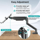 MOUNT PRO Laptop Arm Mount for Desk, 2 in 1 Function Monitor Laptop Stand, Fits Max 17" Notebook and 32" Computer Screen, Aluminum Single Monitor Holder with Adjustable Tray, Holds up to 22lbs